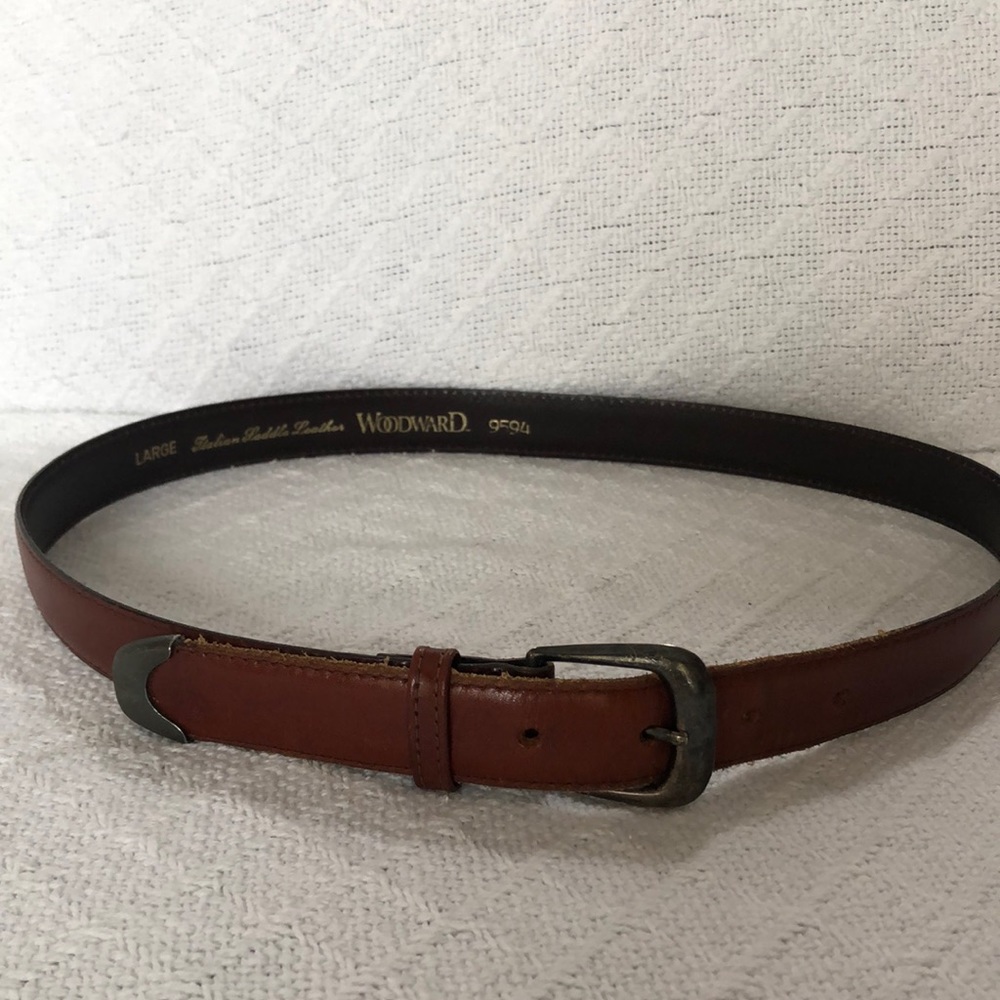 Woodward Italian saddle leather belt. 36 inches long.